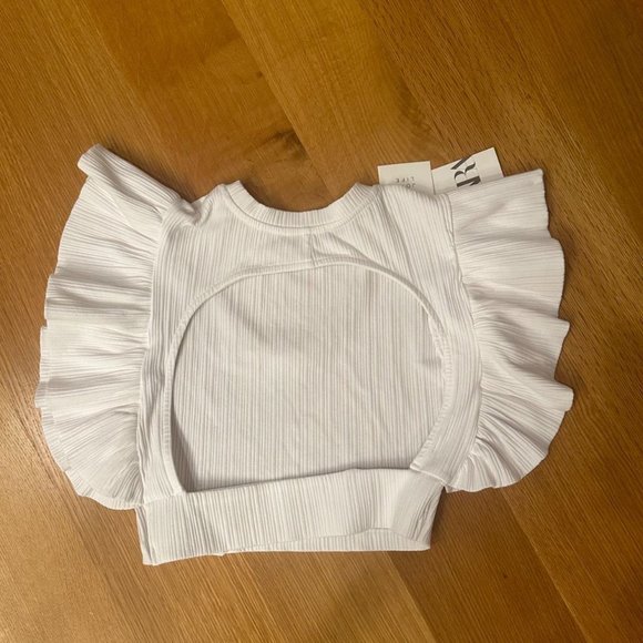 Zara Ruffled Ribbed T-Shirt - Picture 7 of 7